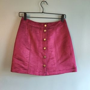 Old Navy faux suede women's size 0 purple snap skirt